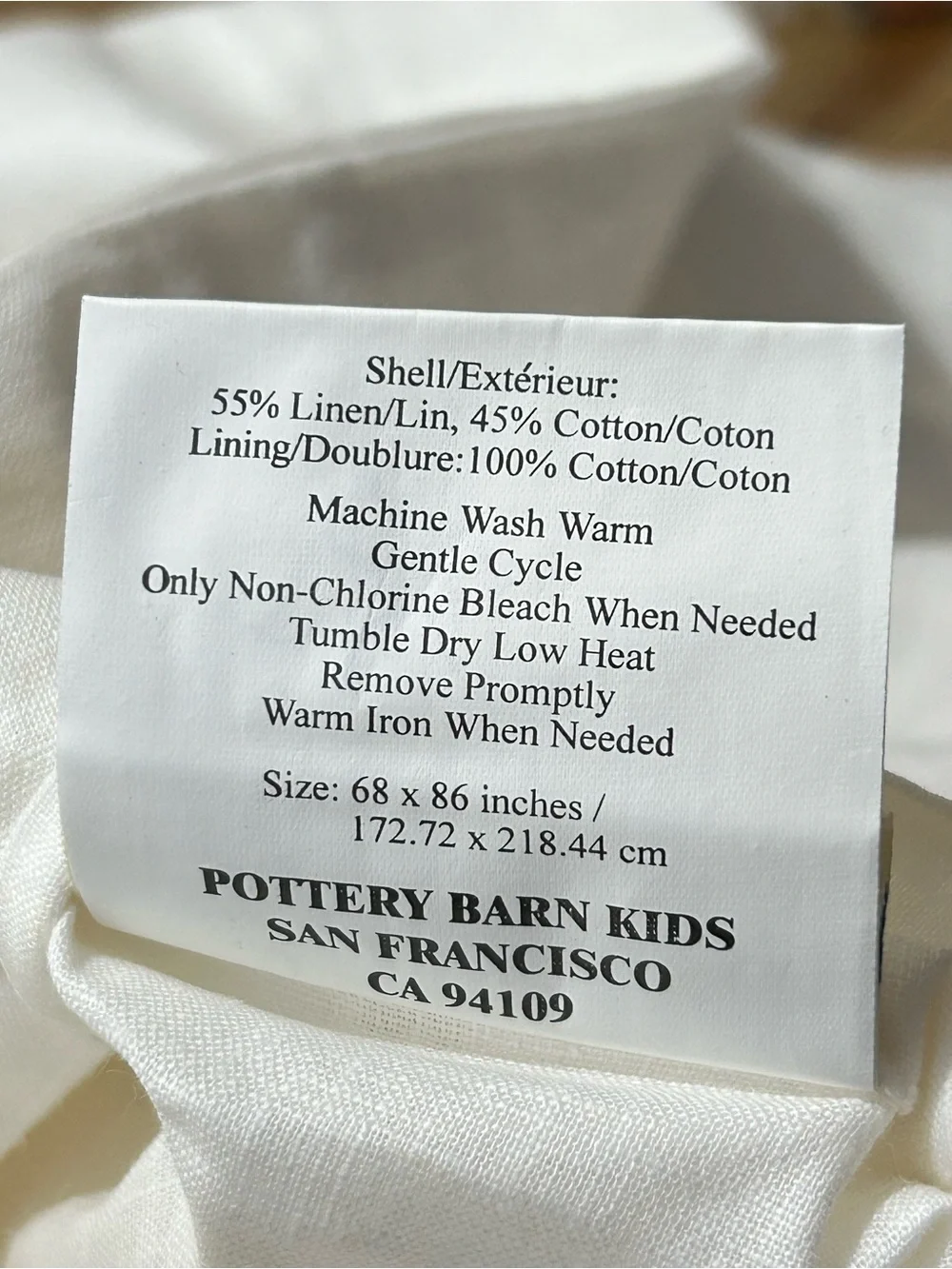 Pottery Barn Kids Twin Linen Cotton Ruffle Duvet Cover